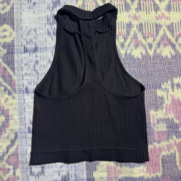 Intimately Free People Black High Neck Crop Tank Women's Size Medium/Large M/L - Picture 4 of 5